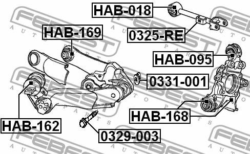Camber bolt nut Febest 0331-001