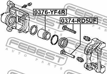 Rear brake caliper piston Febest 0376-YF4R