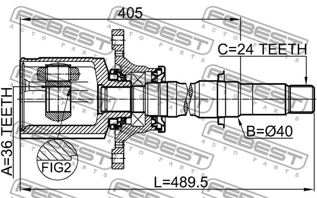 CV joint Febest 0411-NA8WRH