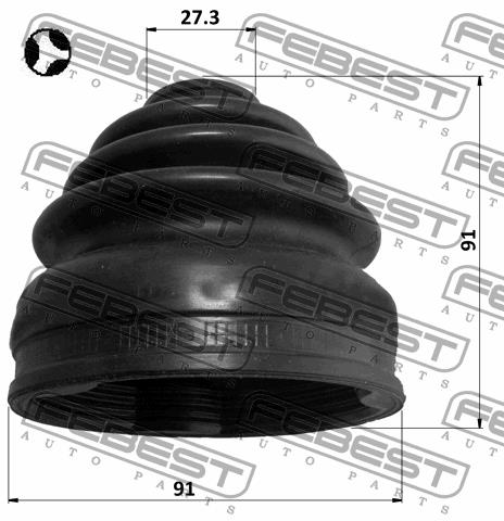 CV joint boot inner Febest 0415-NA8WT