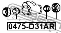 Repair kit for brake cylinder Febest 0475-D31AR