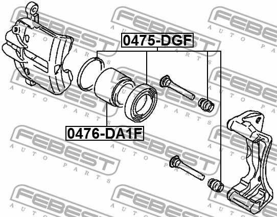 Front brake caliper piston Febest 0476-DA1F