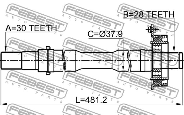 Right axle shaft Febest 0512-MPVRH