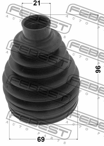 CV joint boot outer Febest 0517P-DY3