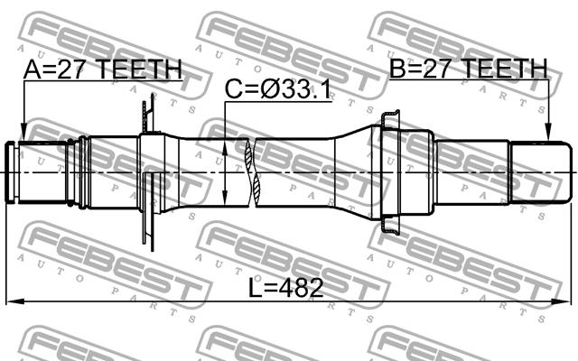 Right axle shaft Febest 1412-ACT2WDRH
