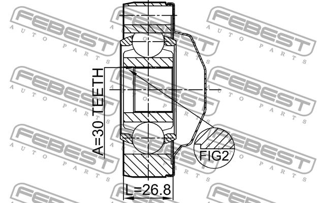 Cardan shaft joint Febest 1611-164SHA