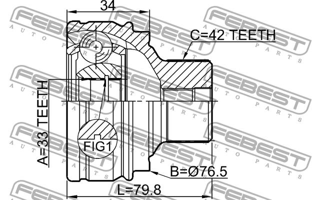 Buy Febest 1710Q520MT – good price at EXIST.AE!