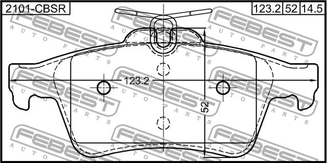 Febest 2101-CBSR Brake Pad Set, disc brake 2101CBSR