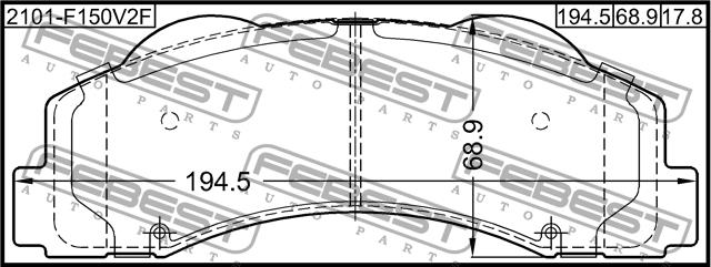Febest 2101-F150V2F Front disc brake pads, set 2101F150V2F