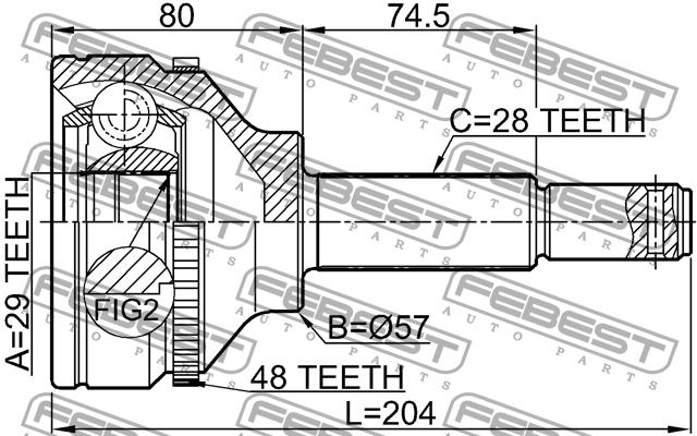 Buy Febest 2110TT9A48 – good price at EXIST.AE!