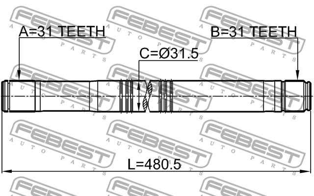 Febest Right axle shaft – price