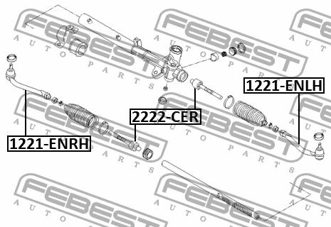 Inner Tie Rod Febest 2222-CER