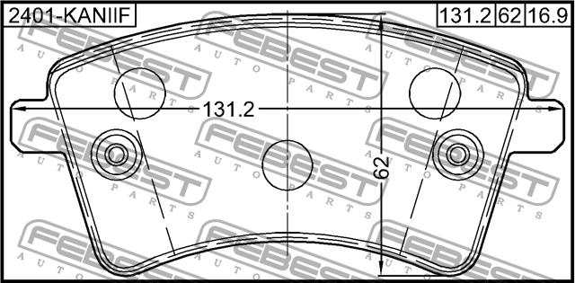 Febest 2401-KANIIF Front disc brake pads, set 2401KANIIF