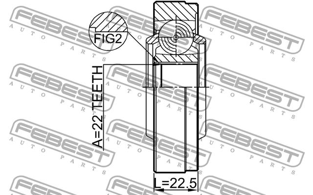 Cardan shaft joint Febest 2911-FLIISHA