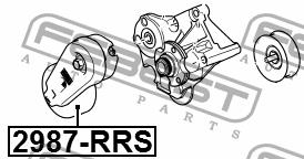 V-ribbed belt tensioner (drive) roller Febest 2987-RRS