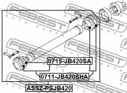 Propeller shaft Febest ASSZ-PSJB420