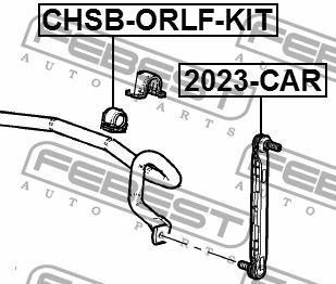 Front stabilizer bush, kit Febest CHSB-ORLF-KIT