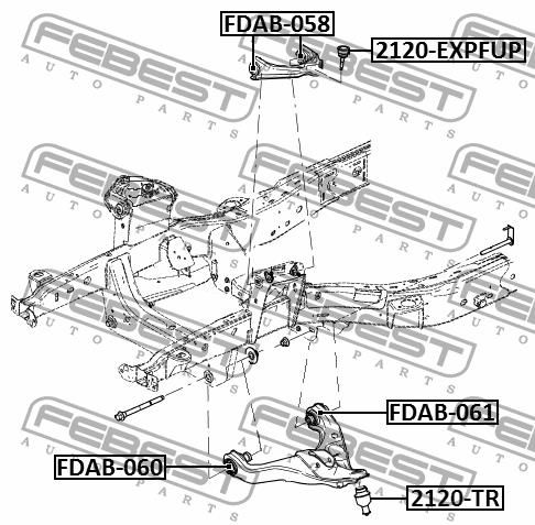Silent block front lever rear Febest FDAB-061