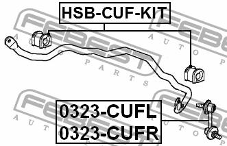 Front stabilizer bush, kit Febest HSB-CUF-KIT