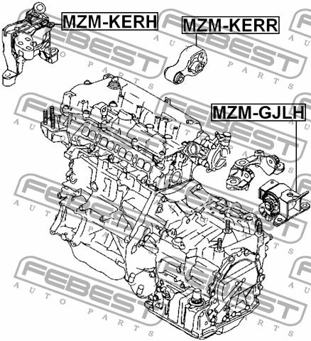 Engine mount right Febest MZM-KERH