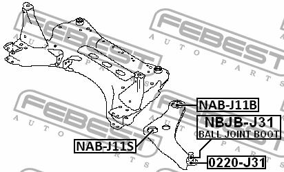 Silent block front lever rear Febest NAB-J11B