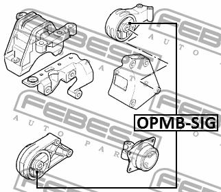 Engine mount, rear Febest OPMB-SIG