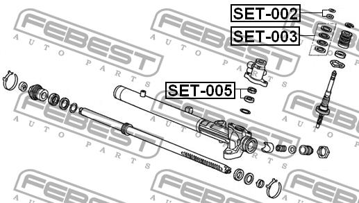 Steering rack repair kit Febest SET-005