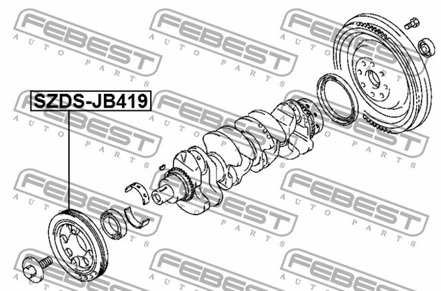 Pulley crankshaft Febest SZDS-JB419