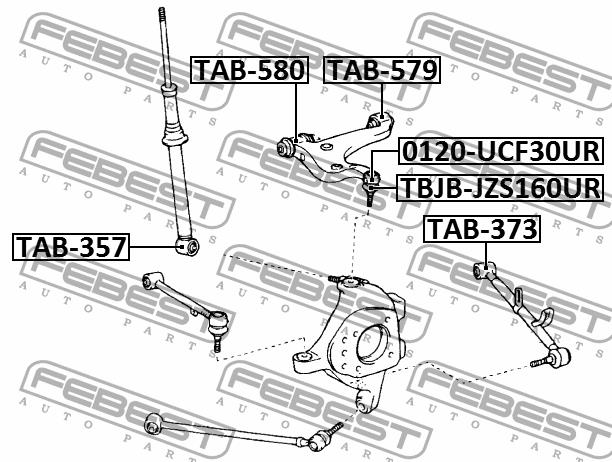 Silent block rear upper arm Febest TAB-580