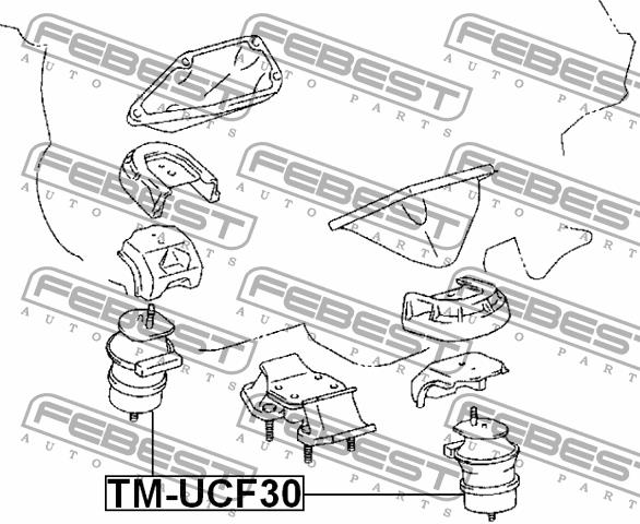 Engine mount, front left, right Febest TM-UCF30