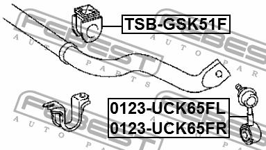 Front anti roll bar bush Febest TSB-GSK51F