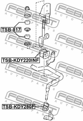 Front anti roll bar bush Febest TSB-KDY220INF