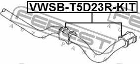 Rear anti roll bar bush Febest VWSB-T5D23R-KIT
