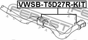 Rear anti roll bar bush Febest VWSB-T5D27R-KIT