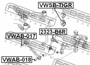 Rear stabilizer bush Febest VWSB-TIGR