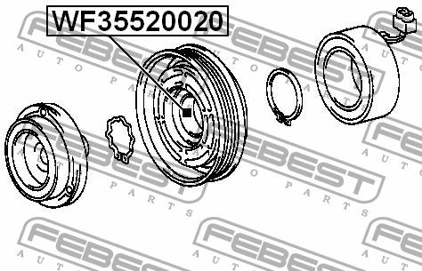 Air conditioner compressor bearing Febest WF35520020