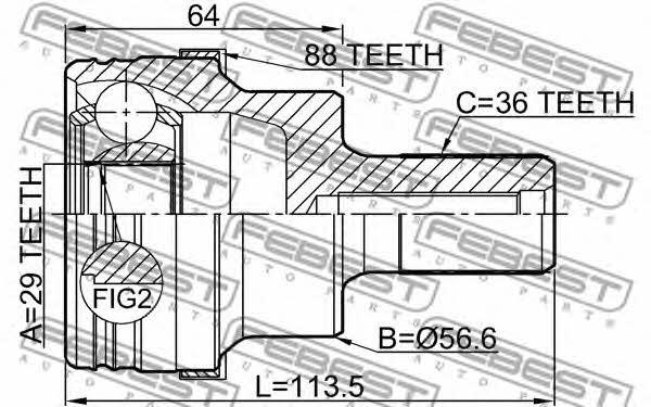 CV joint Febest 2110-KUGA88R