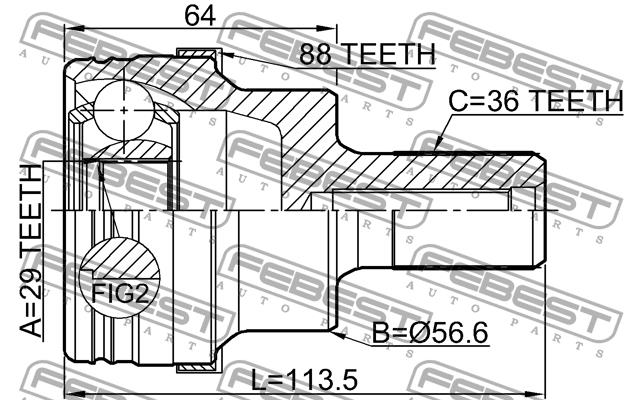 Febest CV joint – price 258 PLN