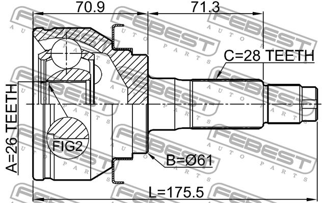 CV joint Febest 2110-TKE