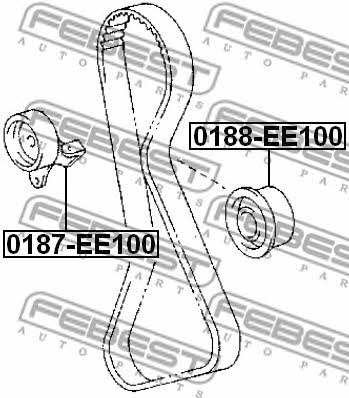 Tensioner pulley, timing belt Febest 0188-EE100