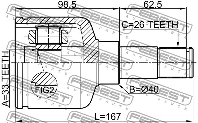 Febest CV joint – price 243 PLN