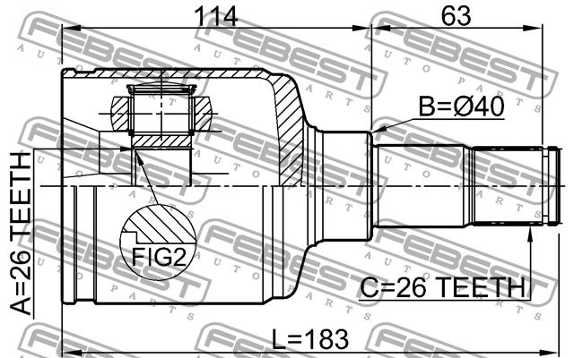 CV joint Febest 2111-TRCLH