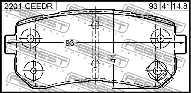 Febest 2201-CEEDR Brake Pad Set, disc brake 2201CEEDR