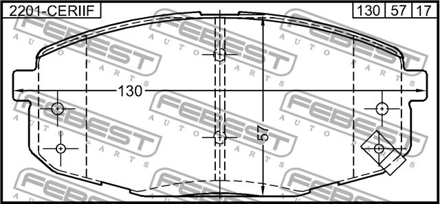 Febest 2201-CERIIF Brake Pad Set, disc brake 2201CERIIF