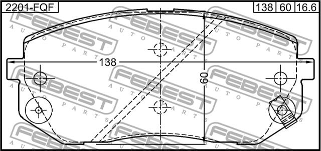 Febest 2201-FQF Brake Pad Set, disc brake 2201FQF