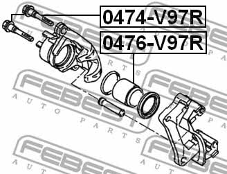 Caliper slide pin Febest 0474-V97R