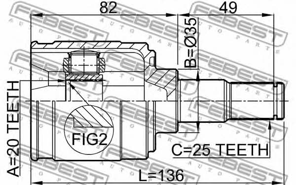 CV joint Febest 2211-PICMT