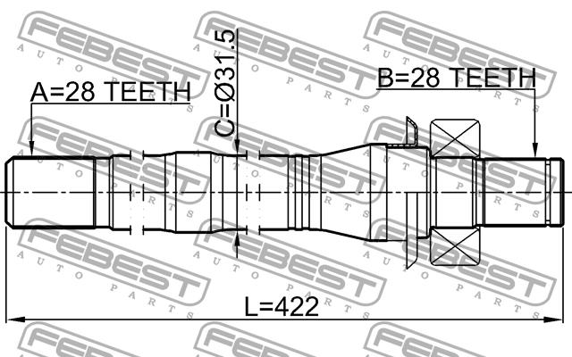 Febest Right axle shaft – price [object Object] PLN