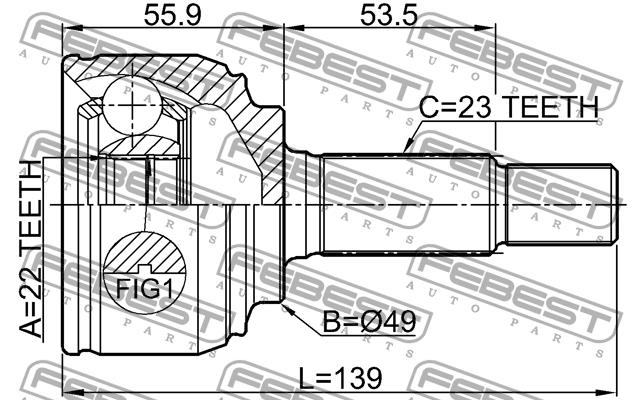 Febest CV joint – price [object Object] PLN