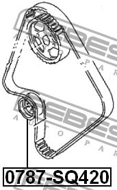 Tensioner pulley, timing belt Febest 0787-SQ420